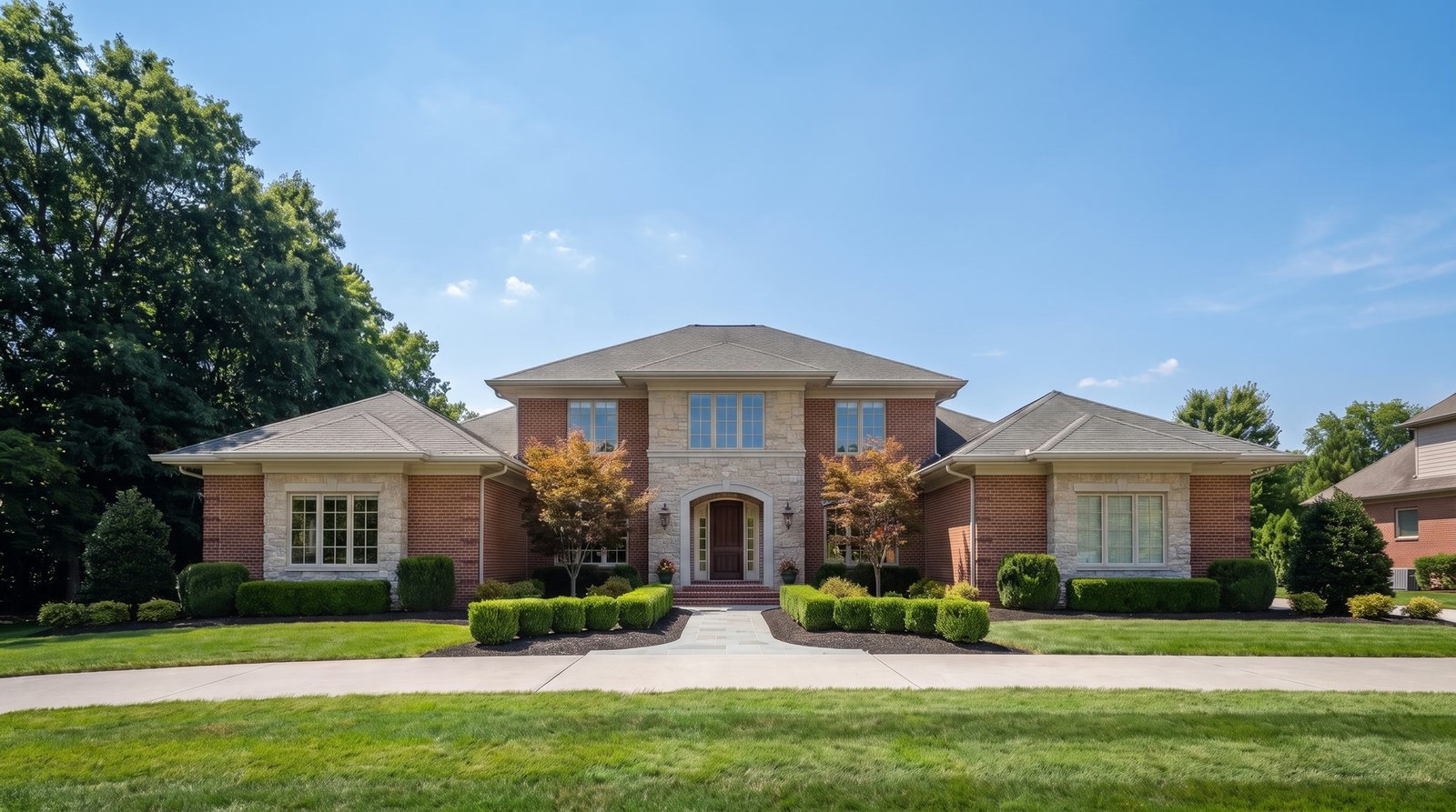 The home in daylight with the lighting track blending into the fascia